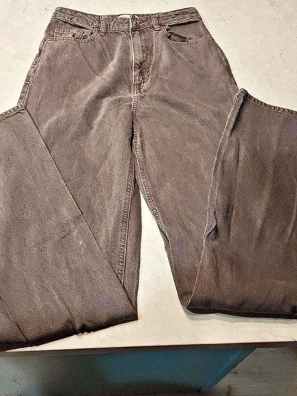 PacSun 90s Boyfriend Jeans Straight Leg Brown Waist 25.  T1